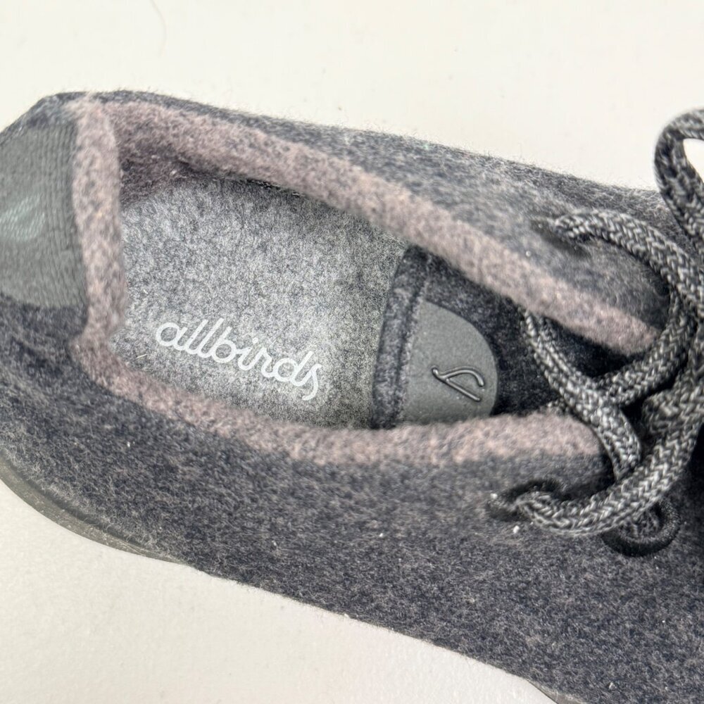 ALLBIRDS Wool Flannel Sneakers Mens Size 10 Gray Merino Wool LaceUp Comfort Shoe - Picture 7 of 13
